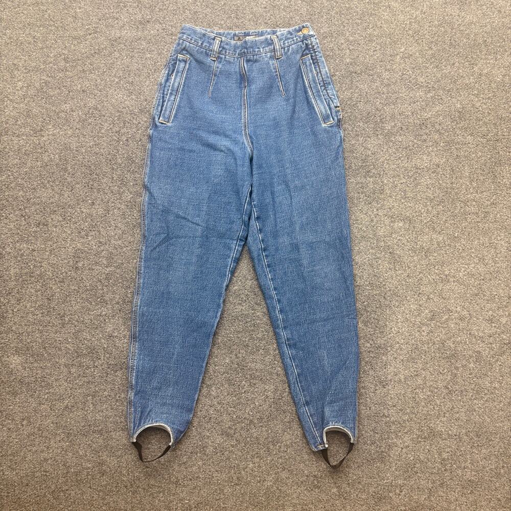 Vintage Liz Wear Jeans High Rise Pleated Equestrian Stirrup 1980s Denim Size 6